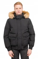 Kurtki męskie - TOMMY HILFIGER CZARNA KURTKA MĘSKA BOMBERKA Z ODPIANYM KAPTUREM M JXA - miniaturka - grafika 1
