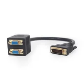 Adaptery i przejściówki - Gembird A-DVI-2VGA-01 adapter kablowy 0,3 m DVI-I 2 x VGA (D-Sub) Czarny - miniaturka - grafika 1