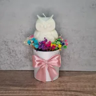 Świece - Flower Box Świece Sojowe Prezent Podziękowania dla Nauczyciela Sowa - miniaturka - grafika 1