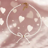 Naszyjniki - KOKARDKA - choker : biała muszla - miniaturka - grafika 1