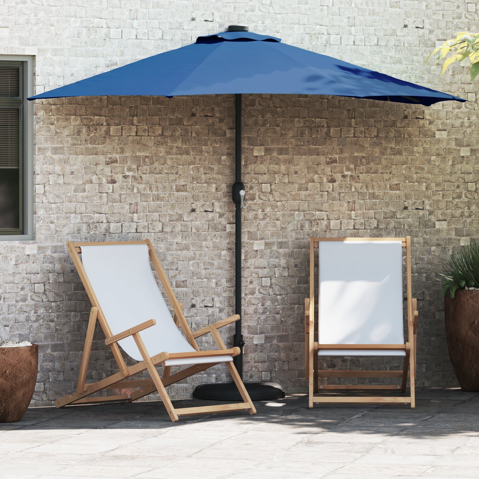 vidaXL Parasolka ogrodowa Niebieski azur 294 x 150 x 224 cm 42003274