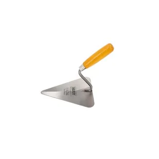 Kielnia murarska trójkątna seria 30 ze stali nierdzewnej 18 x 18 cm drewniana żółta rączka Hardy - Narzędzia murarskie - miniaturka - grafika 1