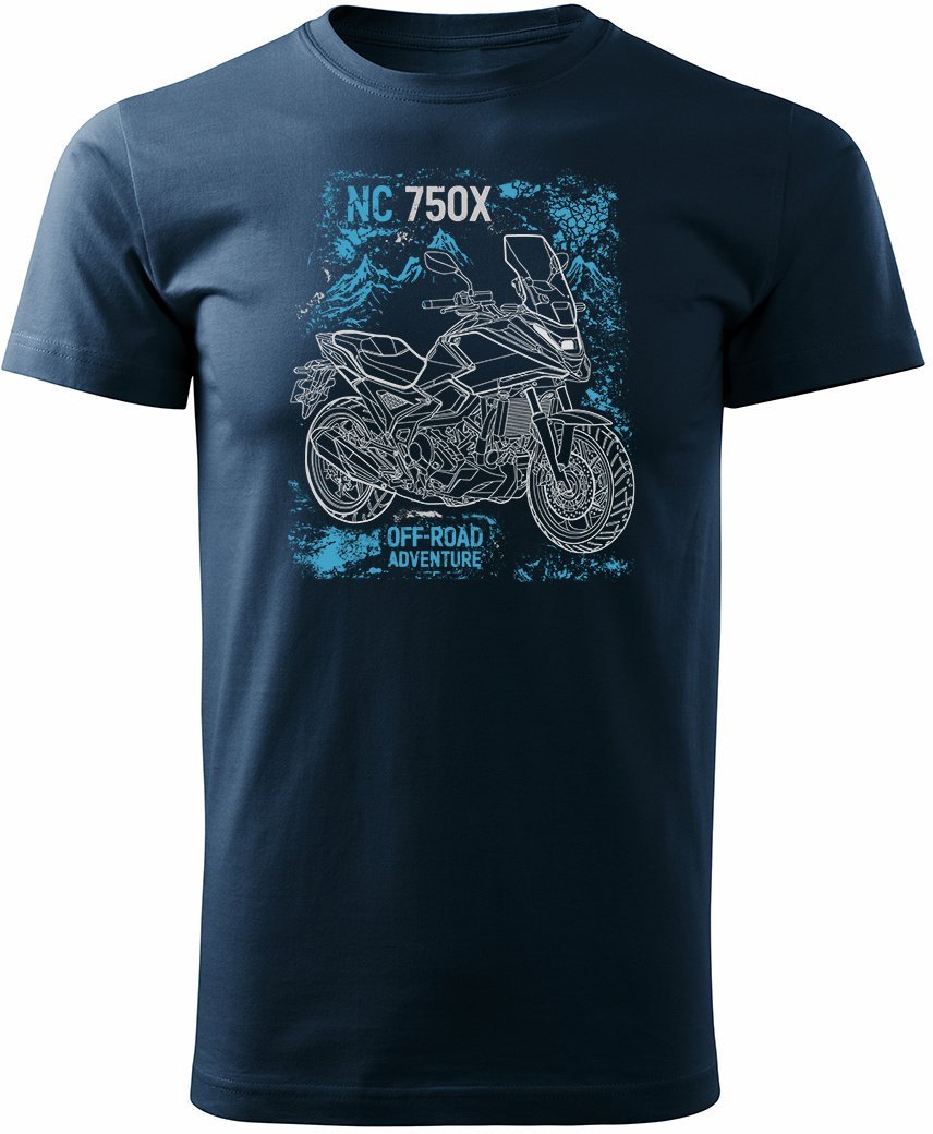 Koszulka z motocyklem na motor Honda NC 750 X NC750X 2025 męska granatowa REGULAR XXL