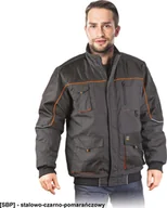 Odzież robocza - R.E.I.S. FOR-WIN-J - kurtka ochronna ocieplana, kołnierz stójka, podszewka 100% poliester - stalowo-czarno-pomarańczowy L - miniaturka - grafika 1