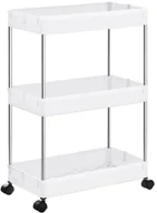 Półki do salonu - Biały regał z 3 półkami na kółkach - Zonex 3X - miniaturka - grafika 1