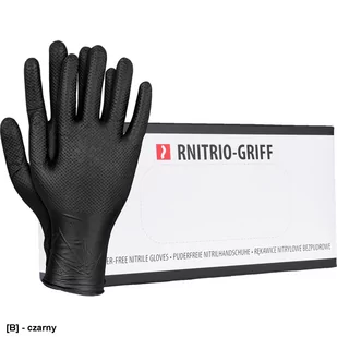RNITRIO-GRIFF - Rękawice nitrylowe w kolorze czarnym - bezpudrowe - S-XL - Rękawice robocze - miniaturka - grafika 1