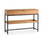 Biurka - Konsola Do Przedpokoju Stolik Przyścienny Konsolka z Półką 110 Dąb RUBY - miniaturka - grafika 1