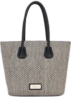 Torebki damskie - Torebka Shopper Na Ramię Monnari Czarny Pleciony - miniaturka - grafika 1