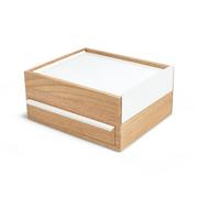 Pudełka i szkatułki - Szkatułka UMBRA Stowit, beżowo-biała, 26x23x12 cm - miniaturka - grafika 1