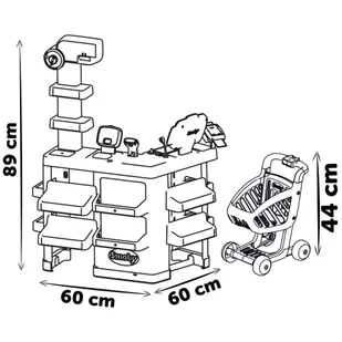 SMOBY Sklep Supermarket z Wózkiem Elektroniczną Kasą ze Skanerem - Zabawy w naśladowanie dorosłych - miniaturka - grafika 5