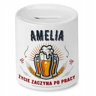 Skarbonki - Skarbonka dla Amelii na Urodziny Idealny Prezent z Nadrukiem ze Zdjęciem - miniaturka - grafika 1