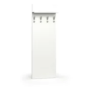 Meble do przedpokoju - Garderoba z wieszakami PRIMO, 4 haczyki, półka, biały - miniaturka - grafika 1