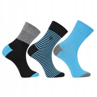 Skarpetki męskie - Skarpetki Męskie Bawełniane Paski Gładkie Skarpety Długie MORAJ 3PARY 43-45 - miniaturka - grafika 1