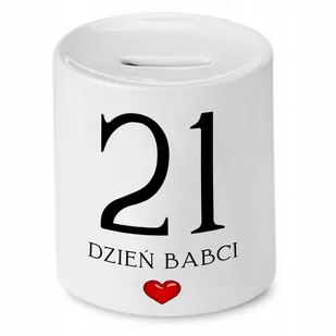 SKARBONKA DLA BABCI 21 DZIEŃ BABCI PREZENT z Nadrukiem ze Zdjęciem - Skarbonki - miniaturka - grafika 1