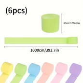 Rękodzieło - TEMU 6 Rolek Wstążki z Papieru Pastelowego – Każda o Długości 1000 cm, Delikatne Kolory do Eleganckich Dekoracji na Urodziny, Śluby i Przyjęcia, - miniaturka - grafika 1