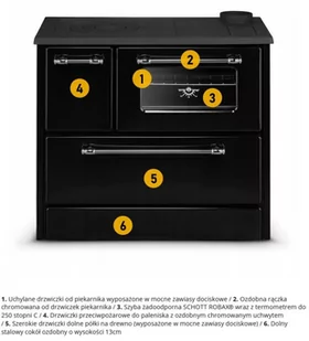 Kuchnia węglowa emaliowana westfalka z piekarnikiem 9,32-11,32kW (kolor: czarny, średnica wylotu spalin: 130 mm) - spełnia anty-smogowy EkoProjekt 99682062 - Kuchnie węglowe - miniaturka - grafika 9