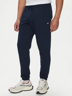 Tommy Jeans Spodnie dresowe Flag DM0DM20473 Granatowy Slim Fit - Spodnie sportowe męskie - miniaturka - grafika 1