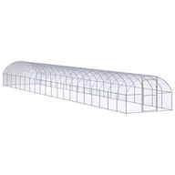 Akcesoria do hodowli zwierząt - shumee shumee Klatka zewnętrzna dla kurcząt 3x20x2 m stal galwanizowana - miniaturka - grafika 1