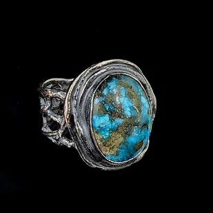 Pierścionek irański turkus - Pierścionki Pierścionek irański turkus - Pierścionki - miniaturka - grafika 1