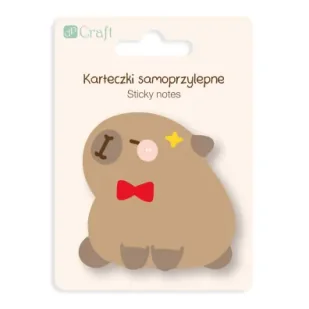 Karteczki samoprzylepne Kapibara Muszka 6,2x 6 cm 30k. - Etykiety samoprzylepne i bloki etykiet - miniaturka - grafika 1