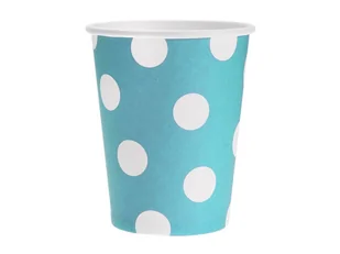 GoDan Kubeczki papierowe 270 ml, "Groszki", błękitne, 6 szt PF-KGBL - Naczynia i sztućce jednorazowe - miniaturka - grafika 2