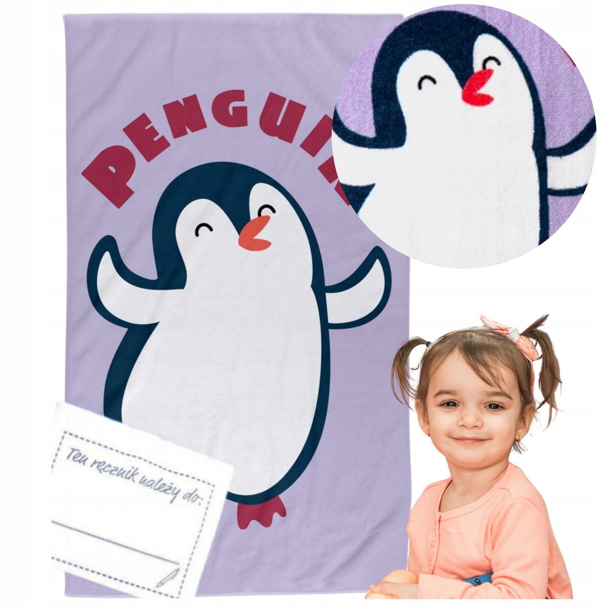 RĘCZNIK DO RĄK 30x50 CM PRZEDSZKOLA ŻŁOBKA DLA DZIECI BUZI MAŁY BAWEŁNA