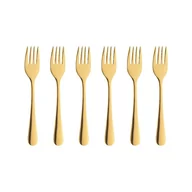 Zestawy sztućców - Komplet Widelczyków Do Ciasta 6 Sztuk Slim Gold Villa Italia - miniaturka - grafika 1