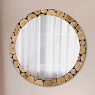 Lustra - Lustro z nadrukiem okrągłe Kłody drewna - miniaturka - grafika 1