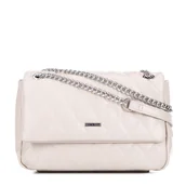 Torebki damskie - Damska listonoszka z imitacji skóry w przeszycia złamana biel - miniaturka - grafika 1