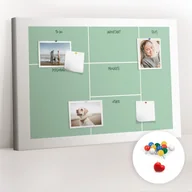 Tablice i flipcharty - Organizer, Tablica korkowa 100x70 cm + Kolorowe Pinezki - Organizer do biura - miniaturka - grafika 1