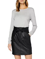 Spódnice - VERO MODA Spódnica damska VMEVA HR Paperbag Coated Skirt GA NOOS, czarny, XL - miniaturka - grafika 1