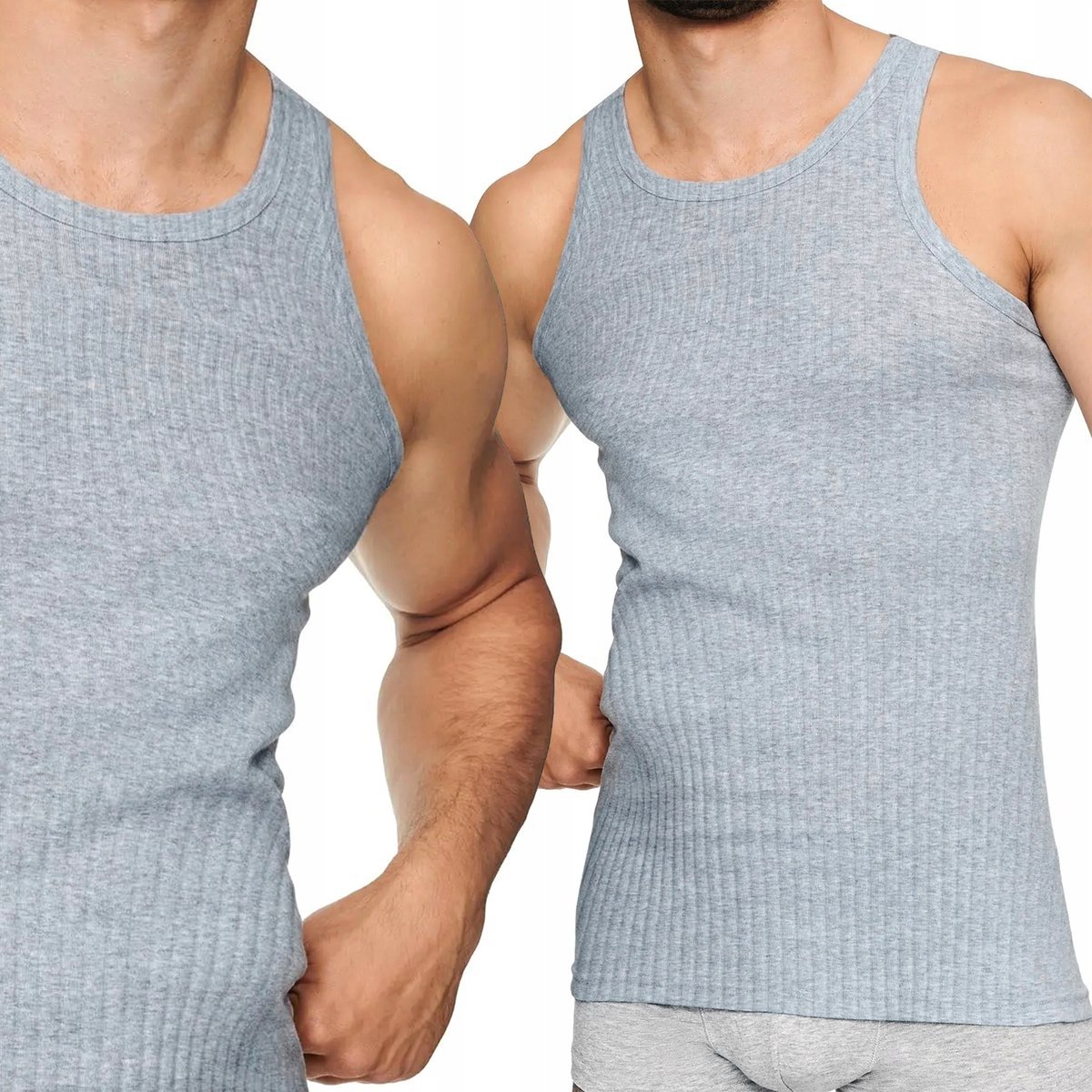 Podkoszulek na ramiączkach PODKOSZULKA MĘSKA - prążek produkt polski - XL
