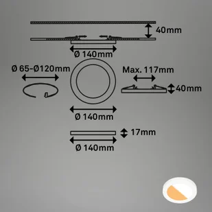 Briloner Oprawa wpuszczana LED 7609 3,000K/4,000K Ø 14 cm - Oprawy, klosze i abażury - miniaturka - grafika 2