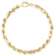 Bransolety męskie - BOGATA ZŁOTA MĘSKA BRANSOLETKA SPLOT KORDA 14KT 585 - miniaturka - grafika 1