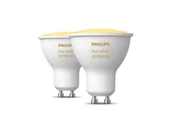 Systemy inteligentnych domów - Philips Hue White Ambiance Żarówki zestaw 2x4,3W (35W) GU10 LED Ciepła chłodna barwa 2200K-6500K - miniaturka - grafika 1