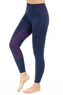 Spodnie sportowe damskie - Getry termoaktywne damskie Brubeck Dry LE13260 jeansowy/fioletowy - miniaturka - grafika 1