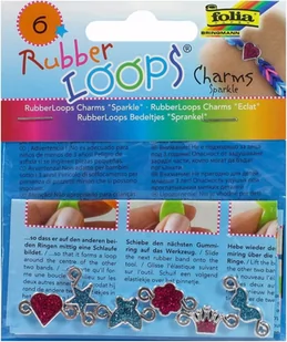 RUBBER LOOPS NO NAME Charmsy SPARKLE 5 szt mix kolorów - Zabawki kreatywne - miniaturka - grafika 1