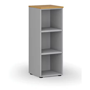 Regał biurowy PRIMO GRAY, 1087 x 400 x 420 mm, szary/buk - Regały biurowe - miniaturka - grafika 1