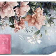 Fototapety - FOTOTAPETA DO SYPIALNI RÓŻOWE KWIATY LIŚCIE OMBRE MURAL ABSTRAKCJA 300x210 - miniaturka - grafika 1