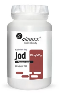 Aliness Jod (Jodek Potasu) 200 g / 400 g 200 Tabletek VEGE ALI-173 - Witaminy i minerały - miniaturka - grafika 1