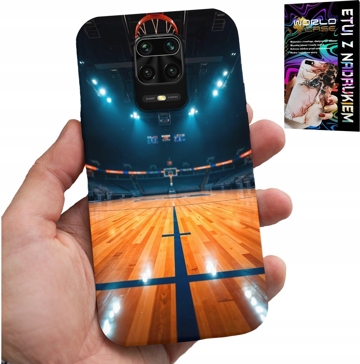 ETUI DO XIAOMI NOTE 9 PRO / 9S - KOSZYKÓWKA NBA BOISKO, KOSZ FAN WZORY