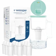 Dzbanki filtrujące - Szklany dzbanek filtrujący Wessper FutureFlow Aquaclassic + 10x Filtr Wkład - miniaturka - grafika 1