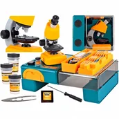 Mikroskopy i lupy - Mikroskop Naukowy Zabawka dla Dzieci 640X z Akcesoriami w Walizce - miniaturka - grafika 1