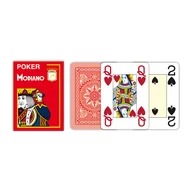 Gry karciane - Modiano, karty 4 Jumbo Index Poker Plastic, czerwone - miniaturka - grafika 1