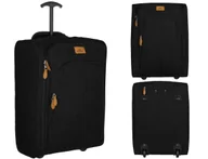 Akcesoria podróżnicze - ROVICKY Torba podróżna na kółkach czarna średnia 28L kółka wysuwany uchwyt - miniaturka - grafika 1