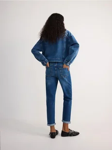 Reserved - Jeansy boyfriend slim - granatowy - Spodnie damskie - miniaturka - grafika 1
