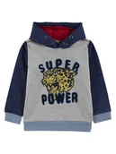 Bluzy dla chłopców - Chłopięca bluza z kapturem z nadrukiem geparda Kanz r.128 - miniaturka - grafika 1