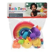 Zabawki do kąpieli - Zestaw kolorowych kaczuszek do kąpieli - 6 szt., różne rodzaje - miniaturka - grafika 1