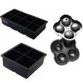 Akcesoria do lodu - Zestaw 3 foremek do lodu, do whisky, lodowe sześciany i kule - miniaturka - grafika 1