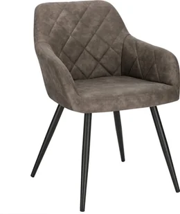 BukkitBow - Nowoczesne krzesło do jadalni - Krzesło z tkaniny/ aksamitu - Ergonomiczne i wygodne - Wytrzymałe i stabilne - Wysokość siedziska: 47 cm - Szary (tkanina) - Krzesła - miniaturka - grafika 1